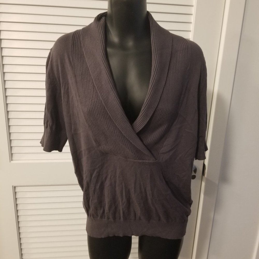 Ann Taylor collared gray sweater